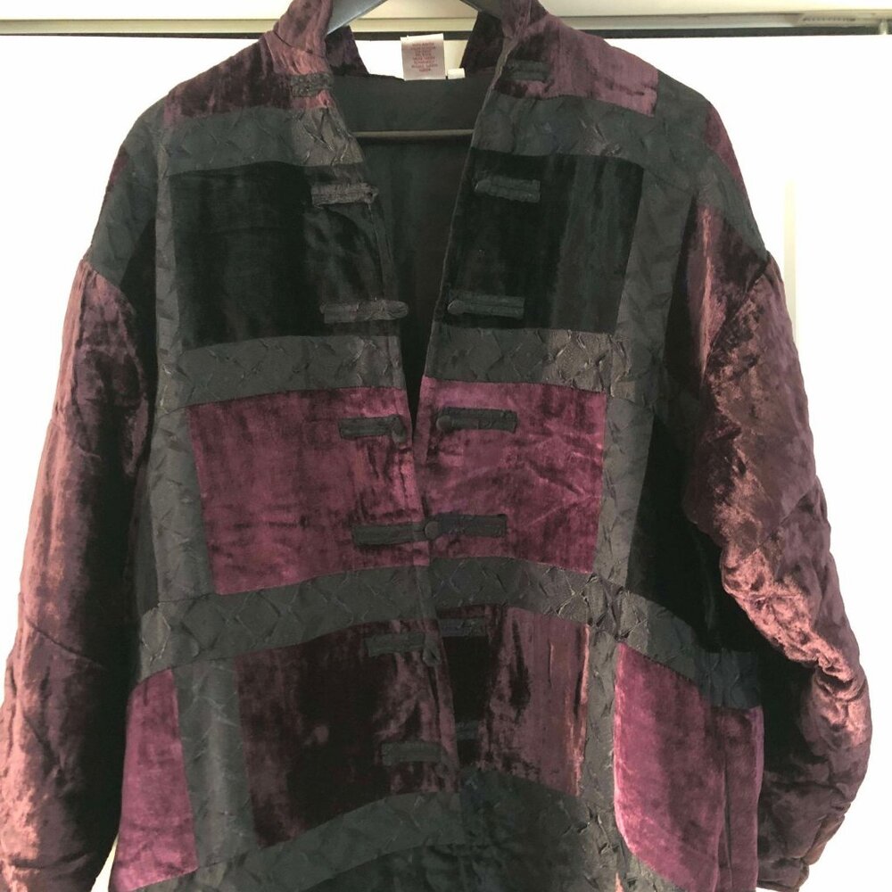 Vintage Parsley & Sage Velvet & Satin Patchwork jacket